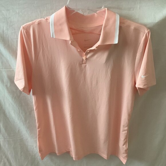 NIKE Women's Golf Polo Shirt in Peach Sz LARGE - Picture 2 of 5